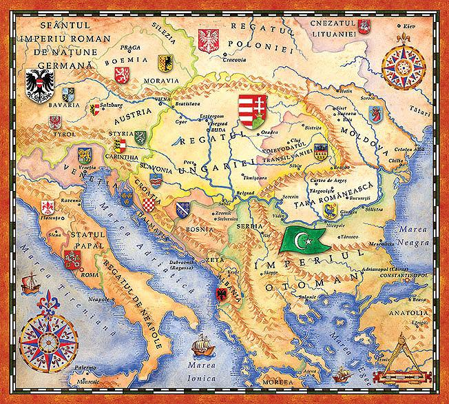 The map of Balkan and Europe